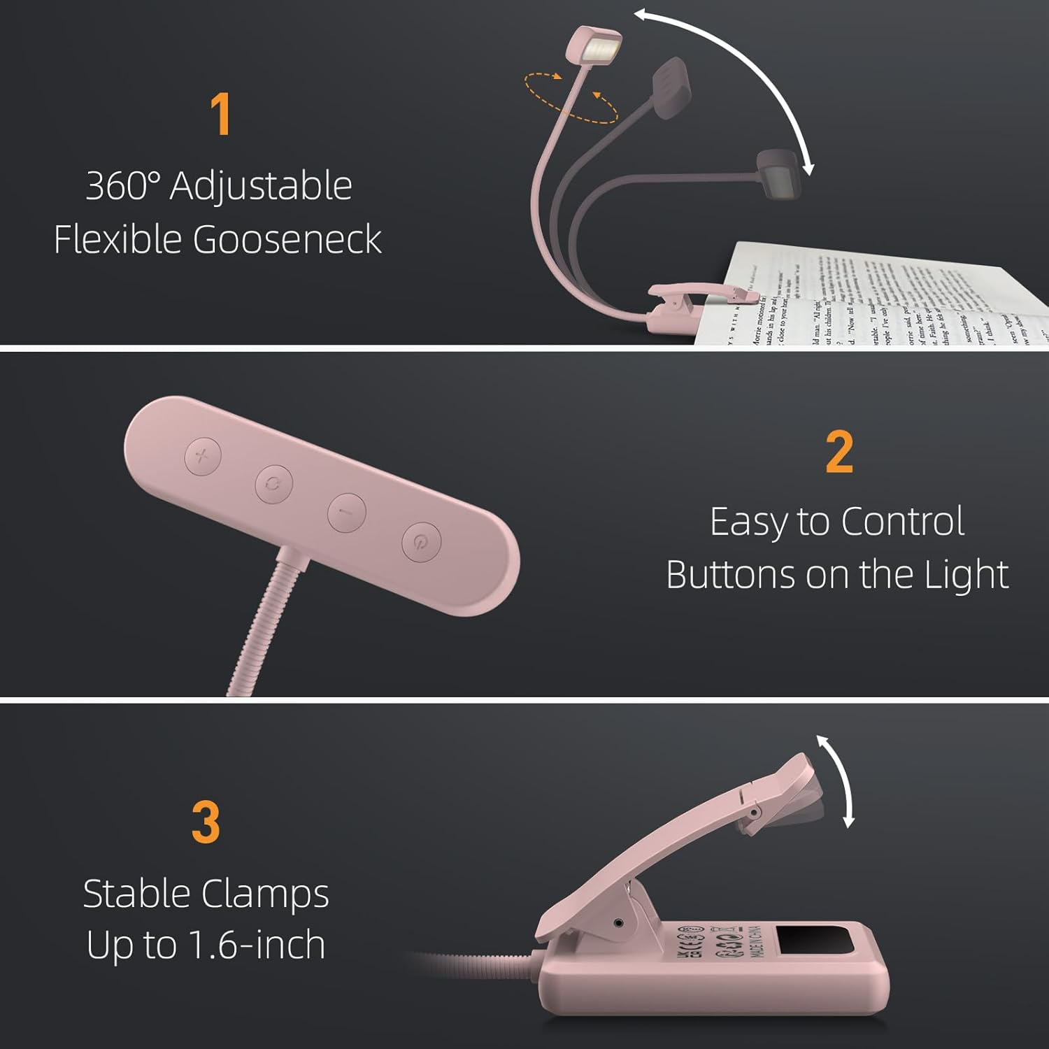 독서등 북클램프 블랙/화이트/핑크 USB 충전식 배터리 - Renewable Energy Battery 리뷰 및 가격