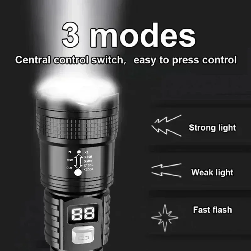 P50 고휘도 손전등 LED 비드 디지털 배터리 디스플 - Renewable Energy Battery 리뷰 및 가격