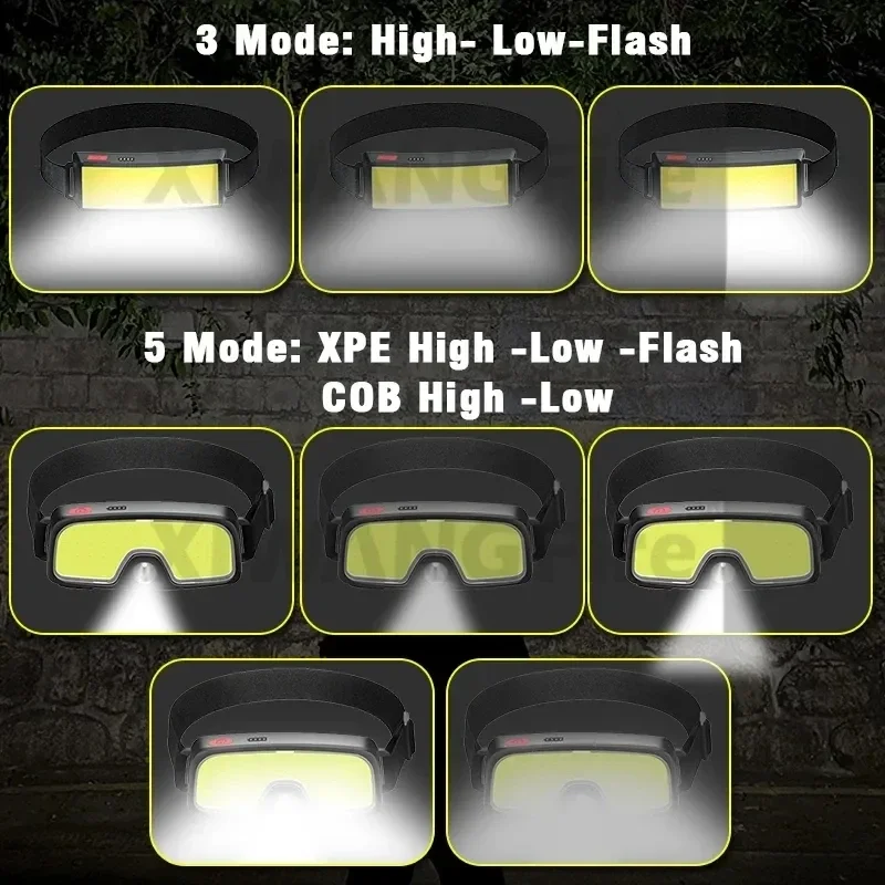 강력한 COB LED 헤드램프 Type-c 충전식 헤드 - Renewable Energy Battery 리뷰 및 가격